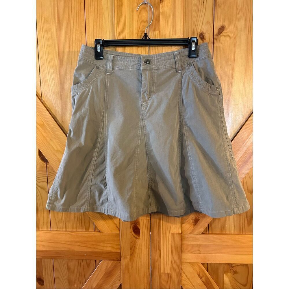 KUHL Skirt Women's Size 6 Khaki Stretch Pockets Outdoor Hiking (8521)